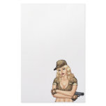 Army, Military Pin-up Good Girl by Al Rio Art stationery
