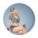 Army Military Pinup Girl in Camo #6 by Al Rio magnets