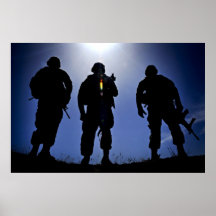 Army Military Soldier Silhouettes Poster