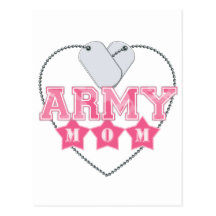 Army Mom Dog Tags Heart Postcard