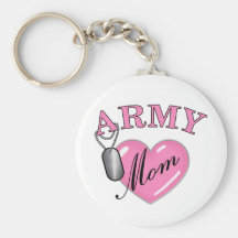 Army Mom Heart N Dog Tag2 Keychain