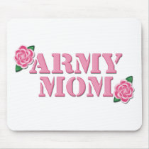 Army Mom Pink Roses Mousepad