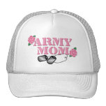 Army Mom Pink Roses N Dog Tags Trucker Hat