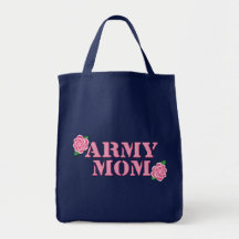 Army Mom Pink Roses Tote Bag