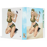 Army or Military Pinup Girl with American Flag binders