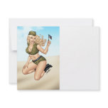 Army or Military Pinup Girl with American Flag
