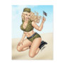 Army or Military Pinup Girl with American Flag Postcards