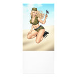 Army or Military Pinup Girl with American Flag rack cards
