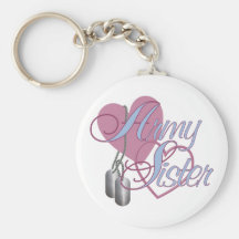Army Sister Hearts N Dog Tags Keychain