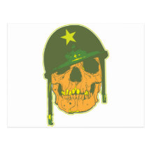 Army Skull Post Card