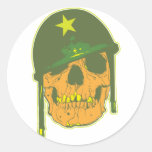 Army Skull Round Stickers