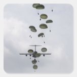 Army Soldiers jump out of a C-17 Globemaster II Square Sticker