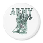 Army Wife Combat Boots N Dog Tags 2 Fridge Magnet