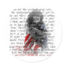 army wife poem round sticker