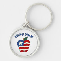 ARNG Mom Patriotic Apple Keychains