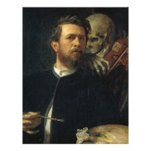 Arnold Böcklin - Self-Portrait with Death Letterhead