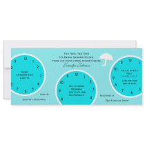 Around the Clock Bridal Shower Invitation Blue