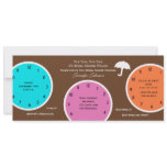Around the Clock Bridal Shower Invitation Brown