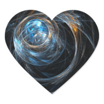 Around the World Abstract Art Heart Sticker