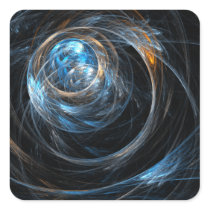 Around the World Abstract Art Square Sticker