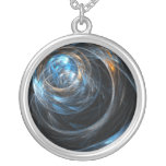 Around the World Abstract Silver Necklace