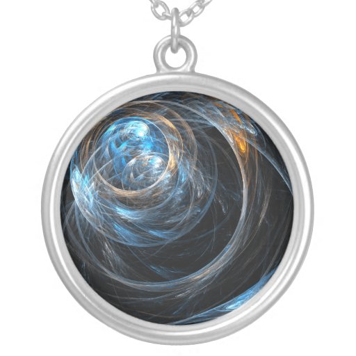 Around the World Abstract Silver Necklace