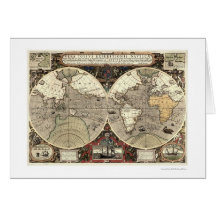 Around the World Drake Map - 1595 Greeting Card