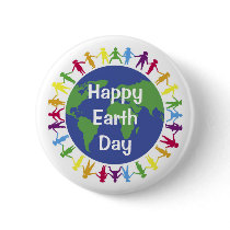 Around the World Earth Day Button