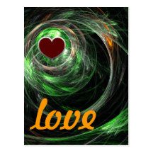 Around the World Green Love Postcard