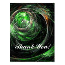 Around the World Green Thank You Postcard