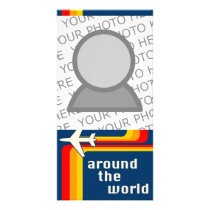 around the world : retro plane photo cards