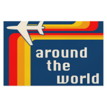 around the world : retro stripes flyer