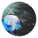Around The World Round Sticker