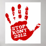 Arrêt 2012 de Kony Handprint Joseph Kony Affiches