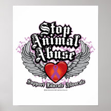 Arrêtez les ailes animales d'abus affiches