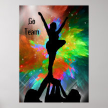 Arrière - plan de Colorburst avec Cheerleraders Affiche