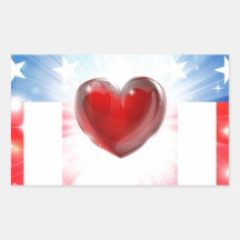 Arrière - plan patriotique de coeur américain autocollants