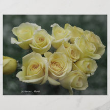 Arrière - plan repéré par bouquet de rose jaune prospectus personnalisés