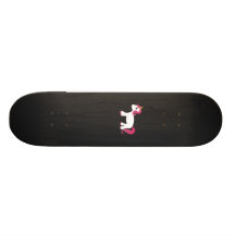 Arrière - plan rose de noir de licorne de cheveux planches à roulettes customisées