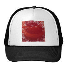 Arrière - plan rouge de neige de Noël Casquette