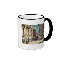 Arrivée à la fête de Noël Tasse