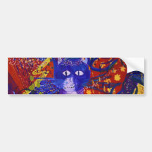 Arriving - Wild Party in Red, Yellow & Blue Bumper Stickers