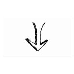 Arrow Pointing Down. Black and White. Business Card Template