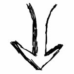 Arrow Pointing Down. Black and White. Custom photo sculptures