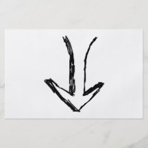 Arrow Pointing Down. Black and White. Full Color Flyer