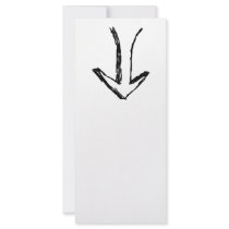 Arrow Pointing Down. Black and White. Full Color Rack Card