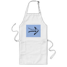 Arrow Pointing Right, Black and Blue. Apron