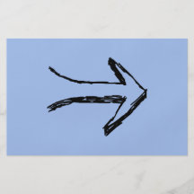 Arrow Pointing Right, Black and Blue. Full Color Flyer