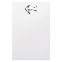 Arrow Pointing to the Left. Black. Stationery Paper