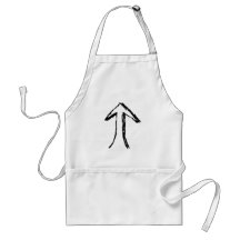 Arrow Pointing Up. Black and White. Aprons
